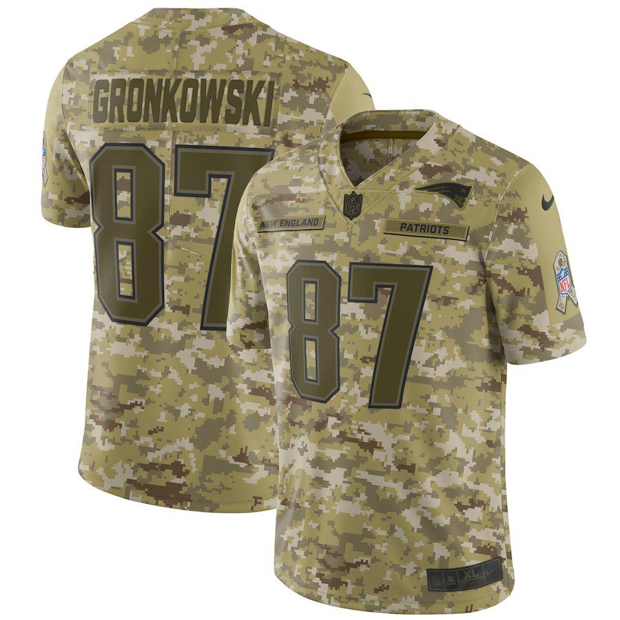 Men New England Patriots #87 Gronkowski Nike Camo Salute to Service Retired Player Limited NFL Jerseys->new england patriots->NFL Jersey